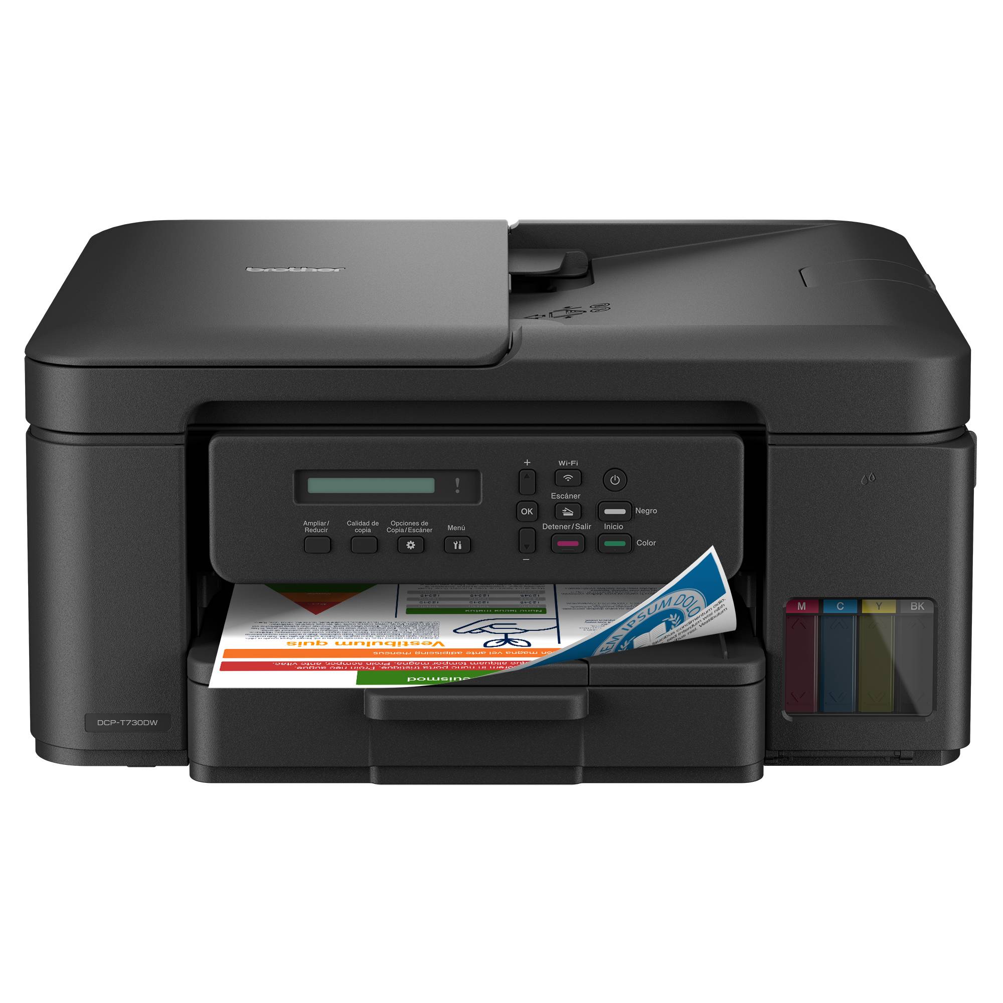 Multifuncional Tinta Continua Brother DCPT730DW - impresión dúplex, 27 ppm negro/23 ppm color, USB 2.0, Wifi 2.4/5Ghz, cama plana color tamaño carta Multifuncional Tinta Continua Brother DCPT730DW - impresión dúplex, 27 ppm negro/23 ppm color, USB 2.0, Wifi 2.4/5Ghz, cama plana color tamaño carta